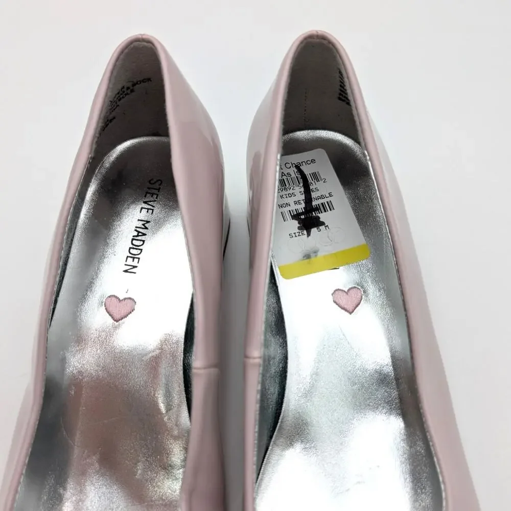 Steve Madden Jenna Block Heel Pump Round Toe Girls Blush Size US5M EU37